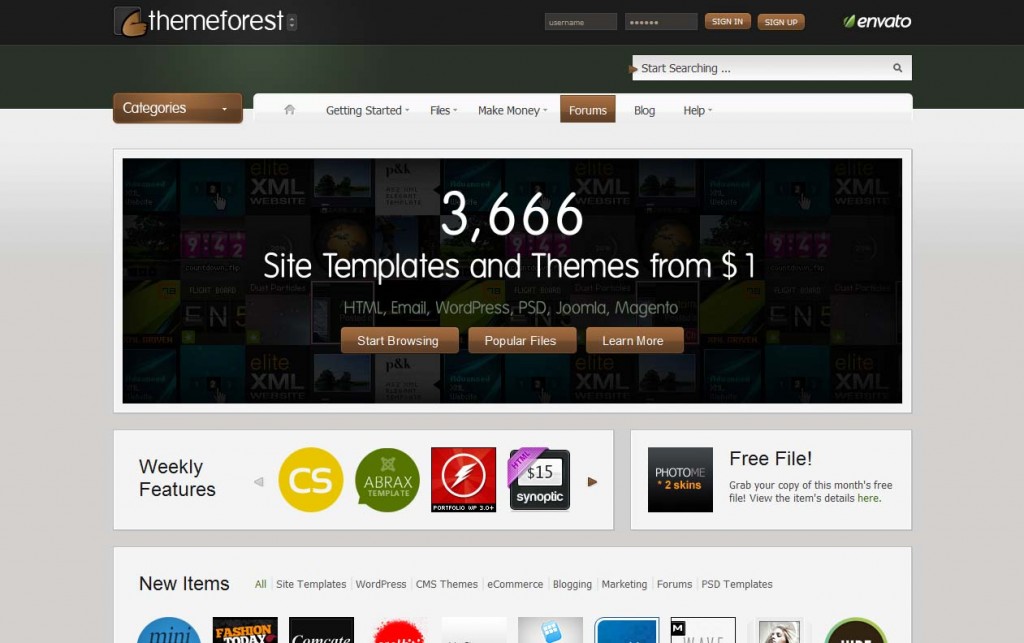 themeforest-homepage ThemeForest Homepage