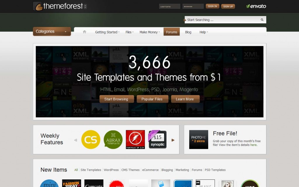 ThemeForest Homepage
